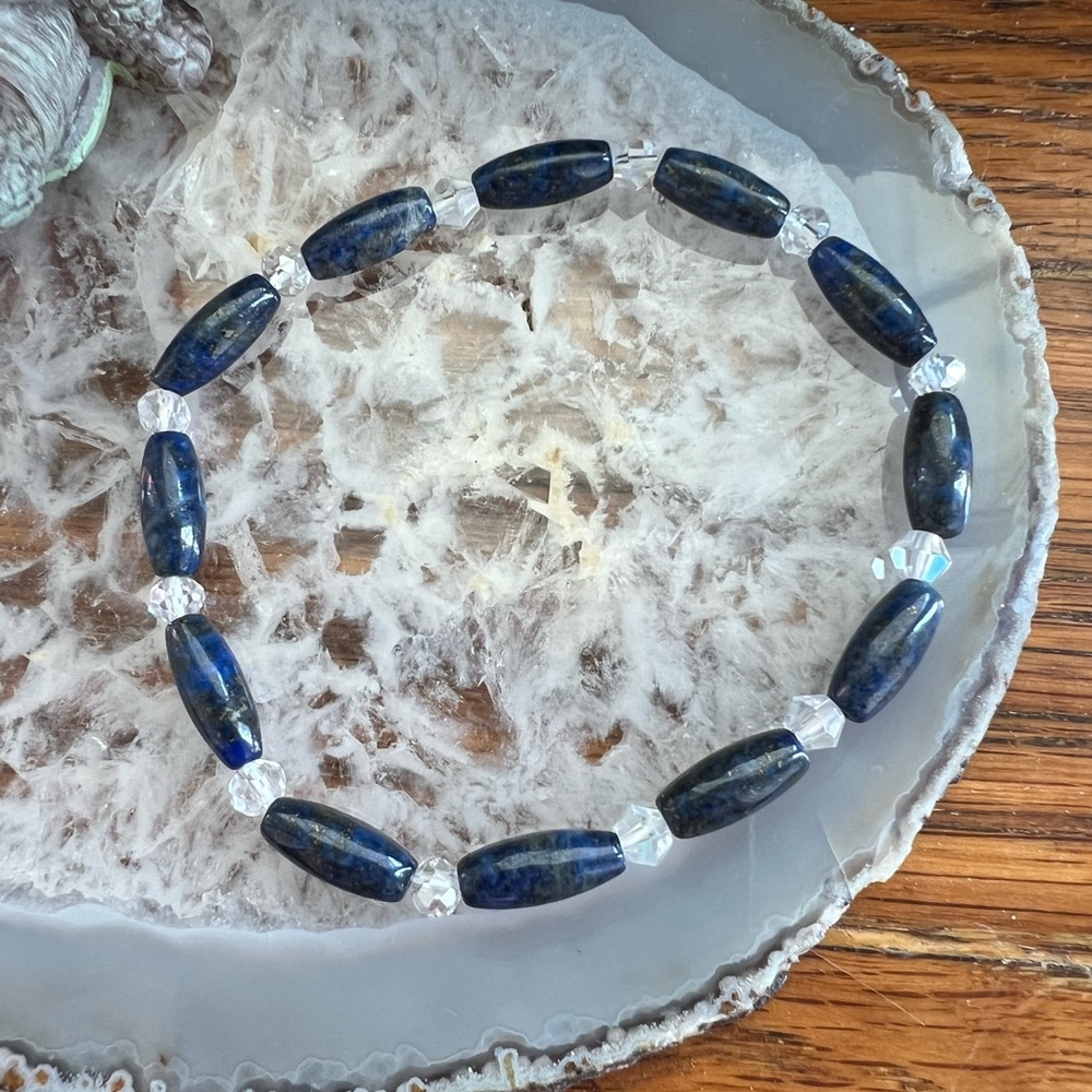 Lapis and Czech Crystal Bracelet